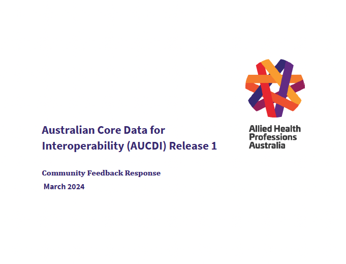 Submission: Australia Core Data for Interoperability (AUCDI) Release 1